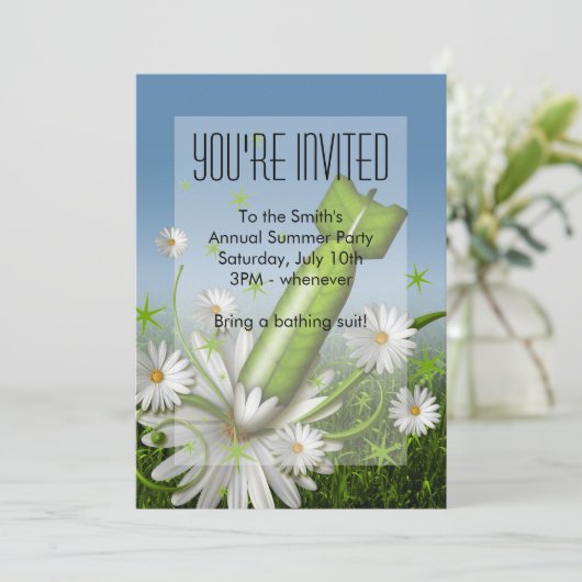 Invitation à la bombe de fleurs (Debout devant)