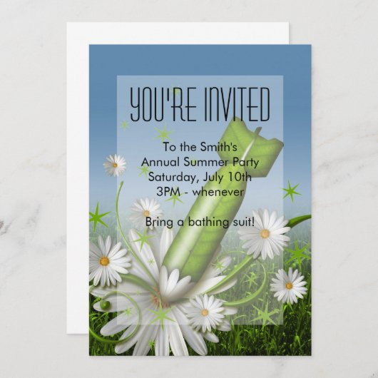 Invitation à la bombe de fleurs (Devant / Derrière)