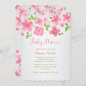 Invitation à la bordure de fleurs roses (Devant / Derrière)