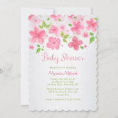 Invitation à la bordure de fleurs roses (Devant)