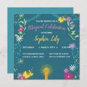 Invitation à la bougie magique florale (Devant / Derrière)