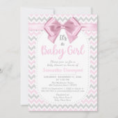 Invitation à la boussole Baby shower de Chevron ro (Devant)