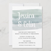 Invitation à la brosse de l'aquarelle mariage (Devant)