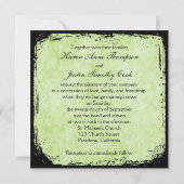 Invitation à la cage à oiseaux vertes et noires et (Dos)