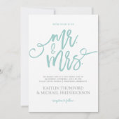 Invitation à la calligraphie brosse | Turquoise cl (Devant)