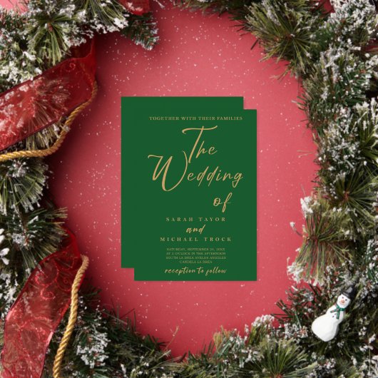 Invitation à la calligraphie or | Royal Green (Insitu)