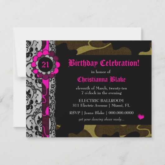 Invitation à la caméra rose de 311 trous (Dos)