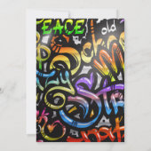 Invitation à la carte d'anniversaire de Graffiti (Dos)