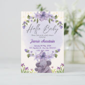 invitation à la carte de Baby shower animal (Debout devant)