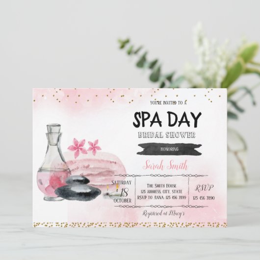 Invitation à la carte de douche de Spa (Debout devant)