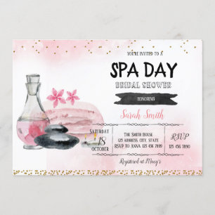 Invitation à la carte de douche de Spa