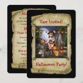 Invitation à la carte d'Halloween Pirate Girl (Devant / Derrière)