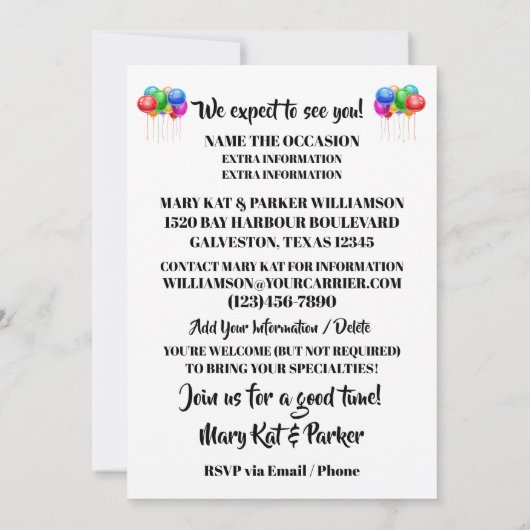 Invitation à la célébration (Dos)