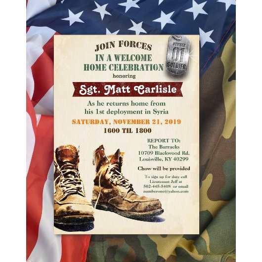 Invitation à la célébration de bienvenue militaire