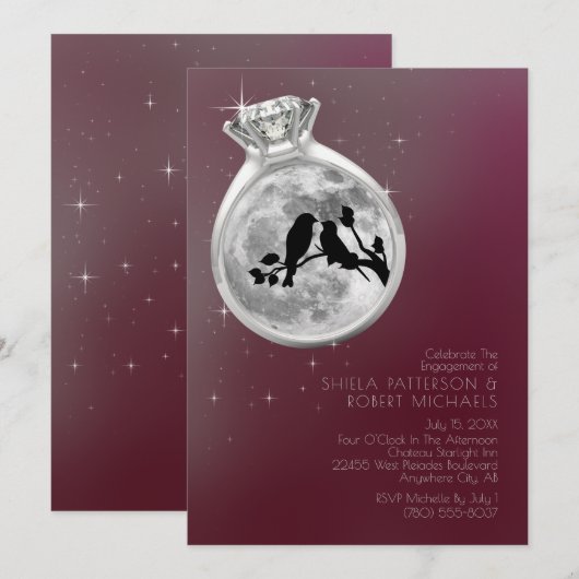 Invitation à la célébration de fiançailles (Devant / Derrière)