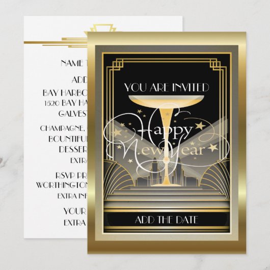 Invitation à la célébration de la NOUVELLE ANNÉE D (Devant / Derrière)