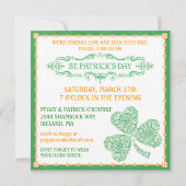 Invitation à la célébration de la Saint-Patrick (Dos)