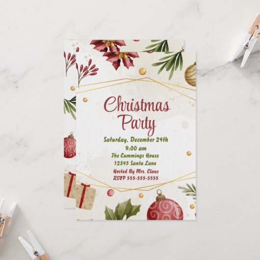 Invitation à la célébration de la saison de Noël (Devant/Arrière en situation)