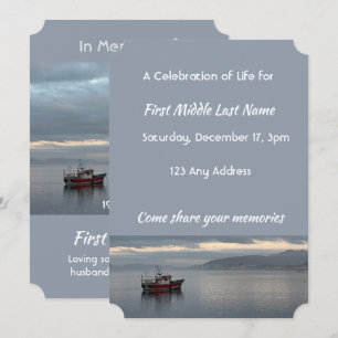 Invitation à la célébration de la vie bateau de pê