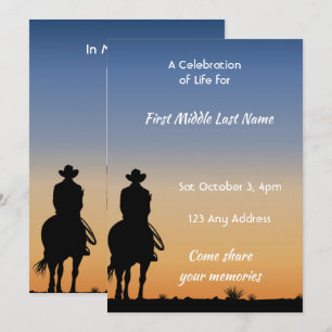 Invitation à la célébration de la vie Cheval occid