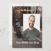 Invitation à la célébration de la vie Motard  (Dos)