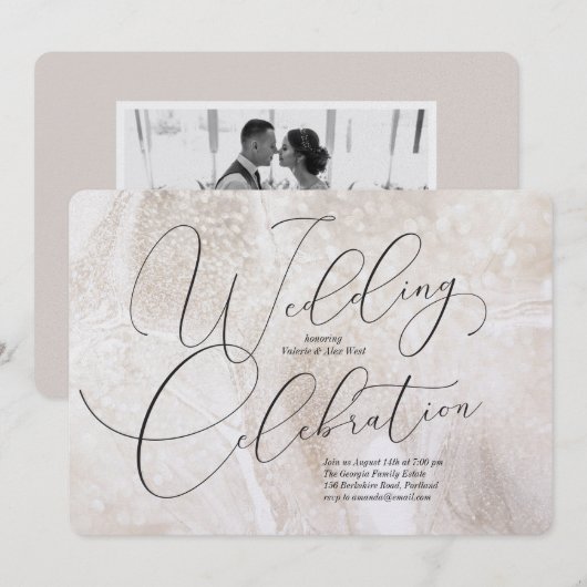 Invitation à la célébration de mariage (Devant / Derrière)