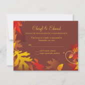 Invitation à la célébration de mariage d'automne (Dos)