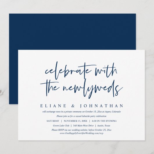 Invitation à la célébration de mariage intime et d (Devant / Derrière)