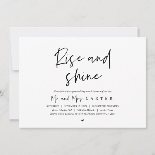 Invitation à la célébration de mariage post-récept (Devant)