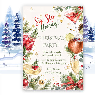 Invitation à la célébration de Noël Sip Sip Hooray