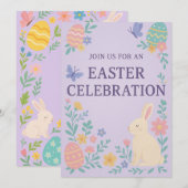 Invitation à la célébration de Pâques | Lapin past (Devant / Derrière)
