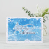 Invitation à la célébration des fêtes d'hiver bleu (Debout devant)