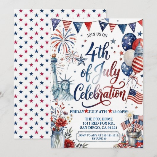 Invitation à la célébration du 14 juillet (Devant / Derrière)
