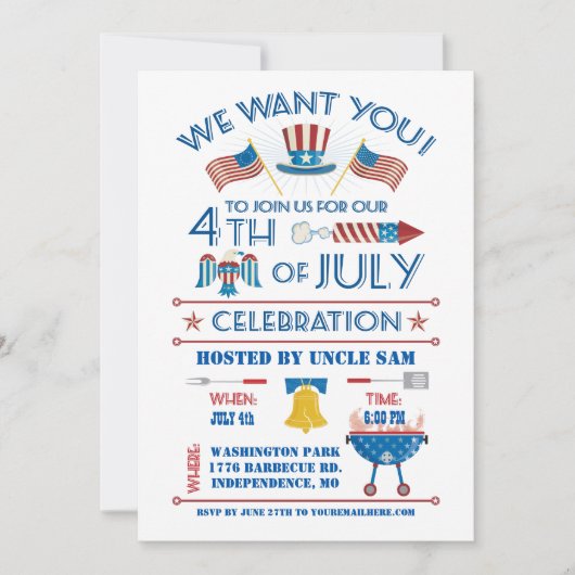 Invitation à la célébration du 14 juillet (Devant)