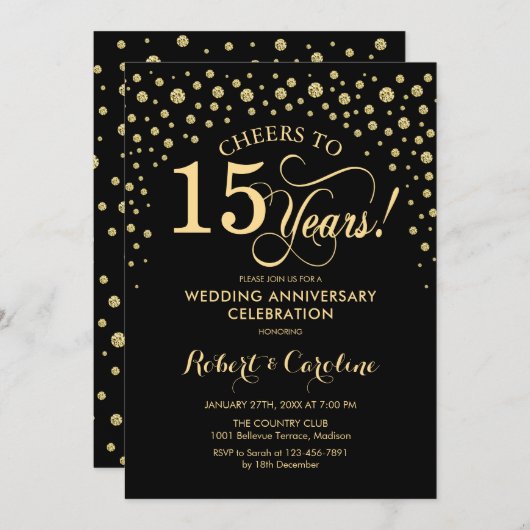 Invitation à la célébration du 15e anniversaire Go (Devant / Derrière)