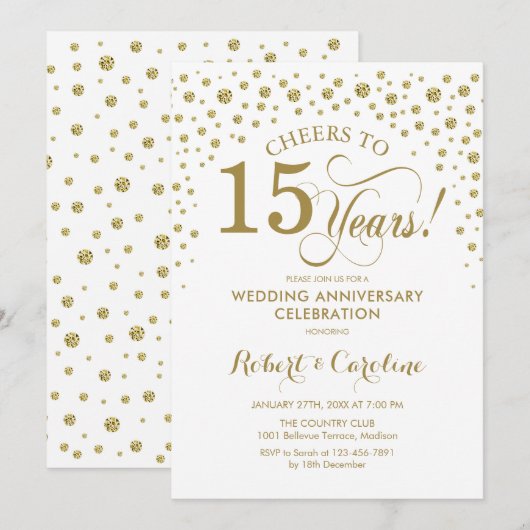 Invitation à la célébration du 15e anniversaire Go (Devant / Derrière)