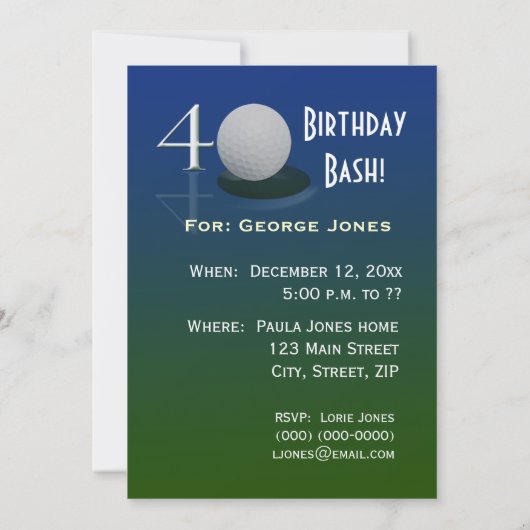 Invitation à la célébration du 40e anniversaire -  (Dos)