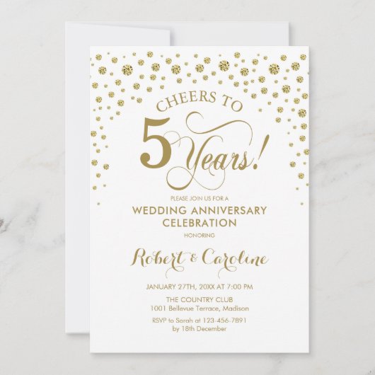 Invitation à la célébration du 5e anniversaire en  (Devant)