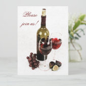 Invitation à la célébration du dîner sur le vin et (Debout devant)