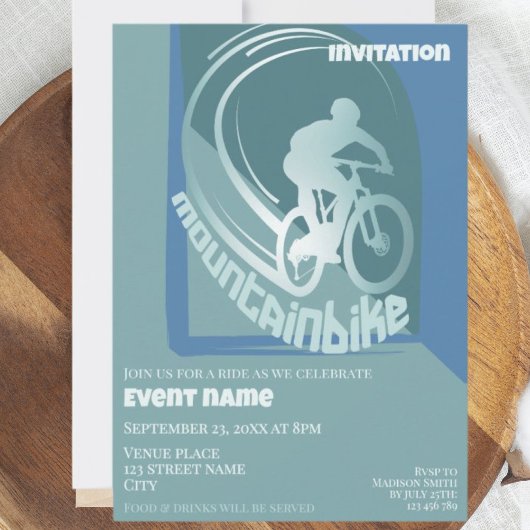 Invitation à la célébration d'un événement de VTT 