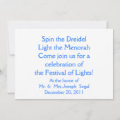 Invitation à la célébration Hanoukka (Dos)