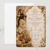 Invitation à la célébration marocaine de henné du  (Devant / Derrière)