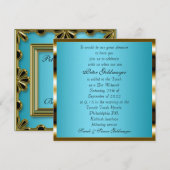 Invitation à la cérémonie Bar Mitzvah Blue (Devant / Derrière)