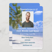 Invitation à la cérémonie commémorative  Paradis d (Devant / Derrière)