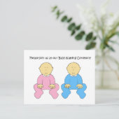 Invitation à la cérémonie de baptême Twins Baby. (Debout devant)