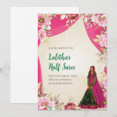 Invitation à la cérémonie de demi-Saree en tant qu (Devant / Derrière)