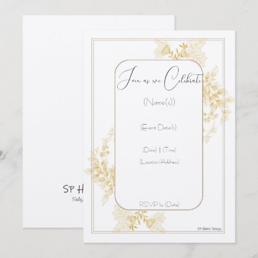 Invitation à la Cérémonie de Fiançailles et au Mar (Devant / Derrière)