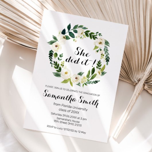 Invitation à la cérémonie de fin d'études universi