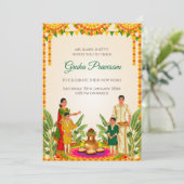 Invitation à la cérémonie de Gruhapravesham de Dig (Debout devant)