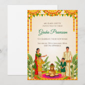 Invitation à la cérémonie de Gruhapravesham de Dig (Devant / Derrière)